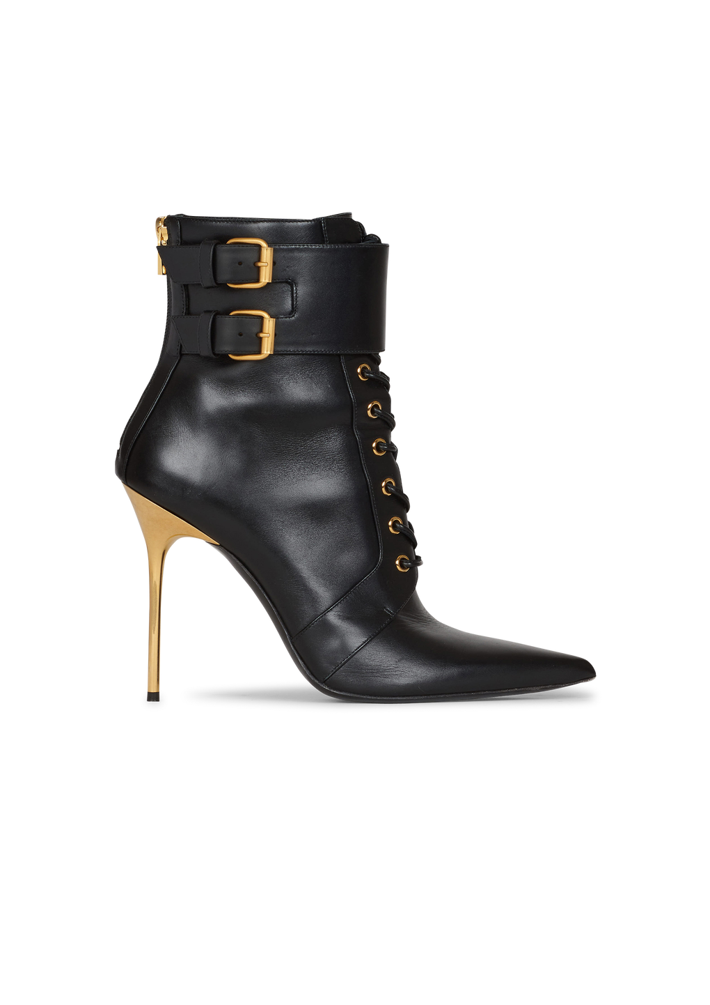 Leather Uria ankle boots, black, hi-res