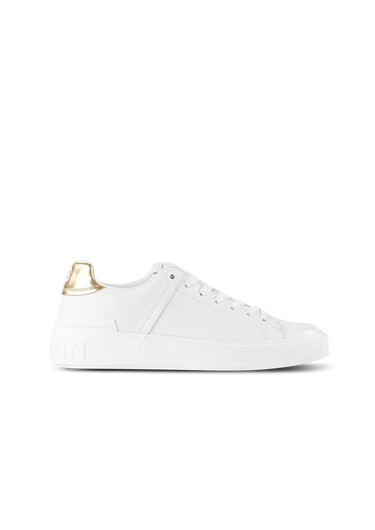 Calfskin and metallic leather B-Court sneakers