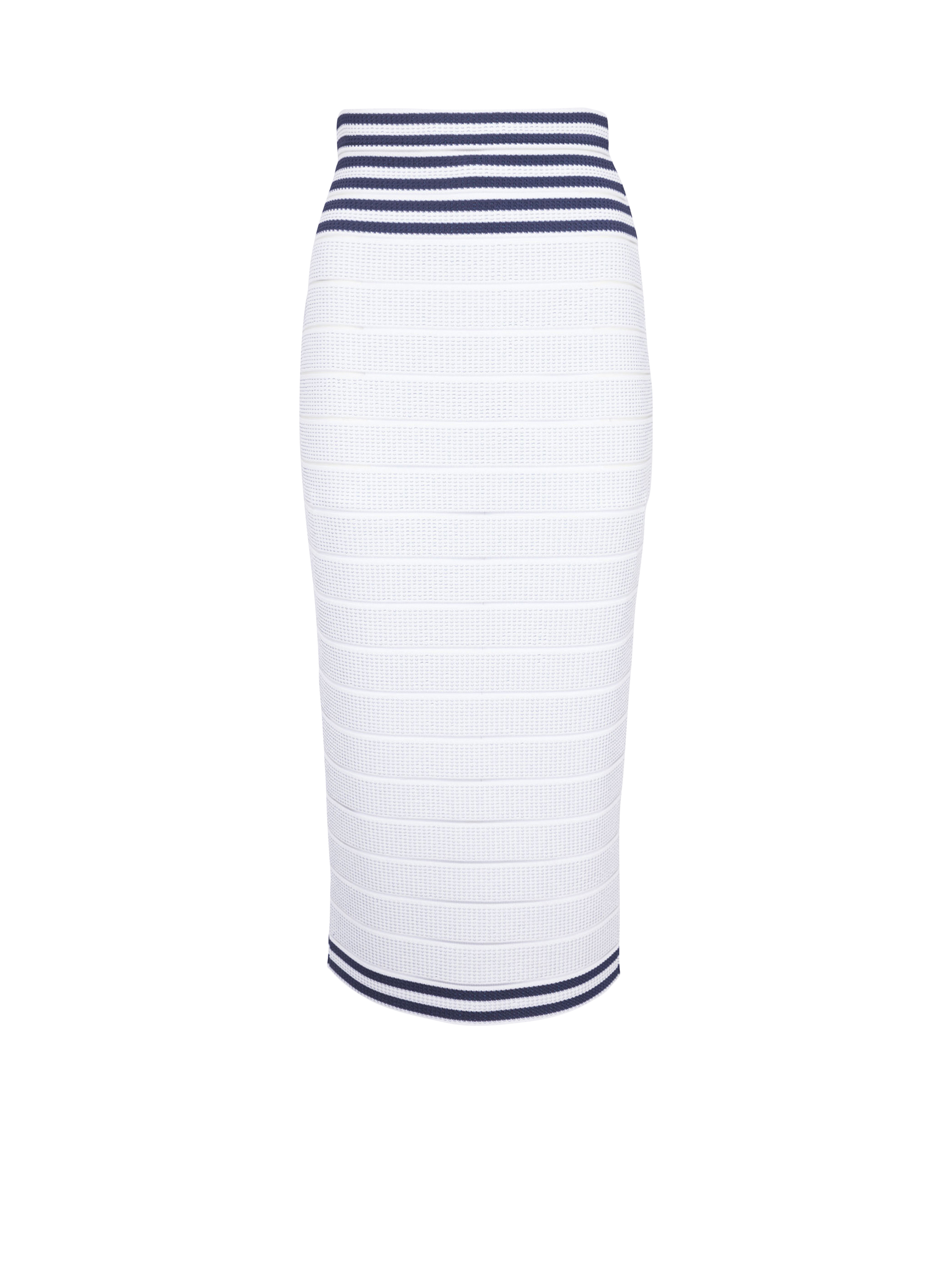 HIGH SUMMER CAPSULE - Mid-length knit skirt, white