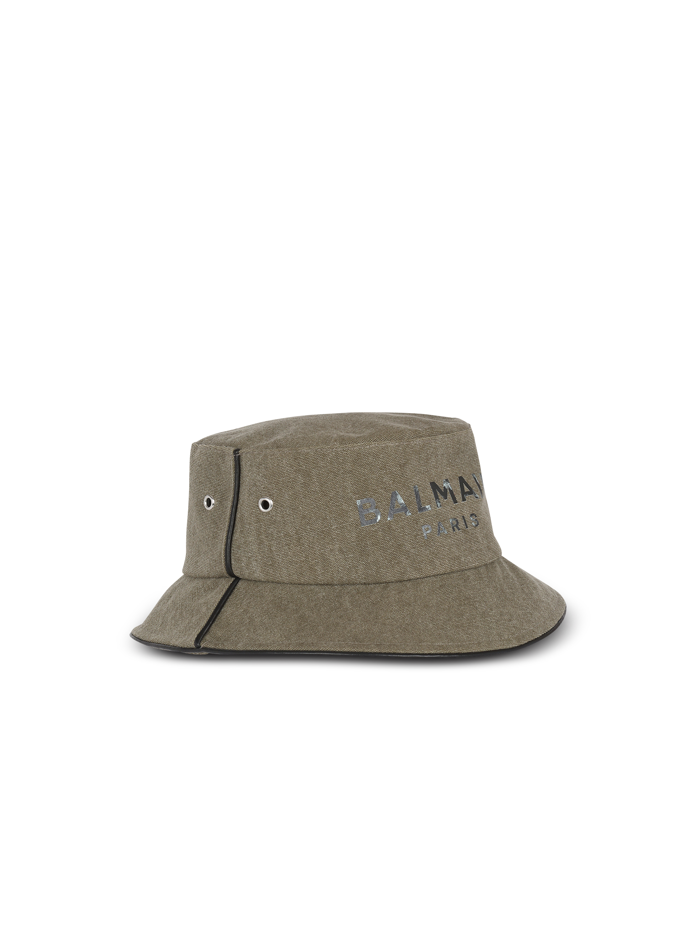 Cotton canvas bucket hat with Balmain 