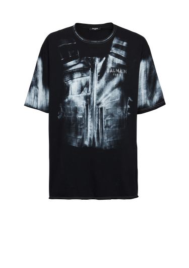 Cotton T-shirt with body armour print