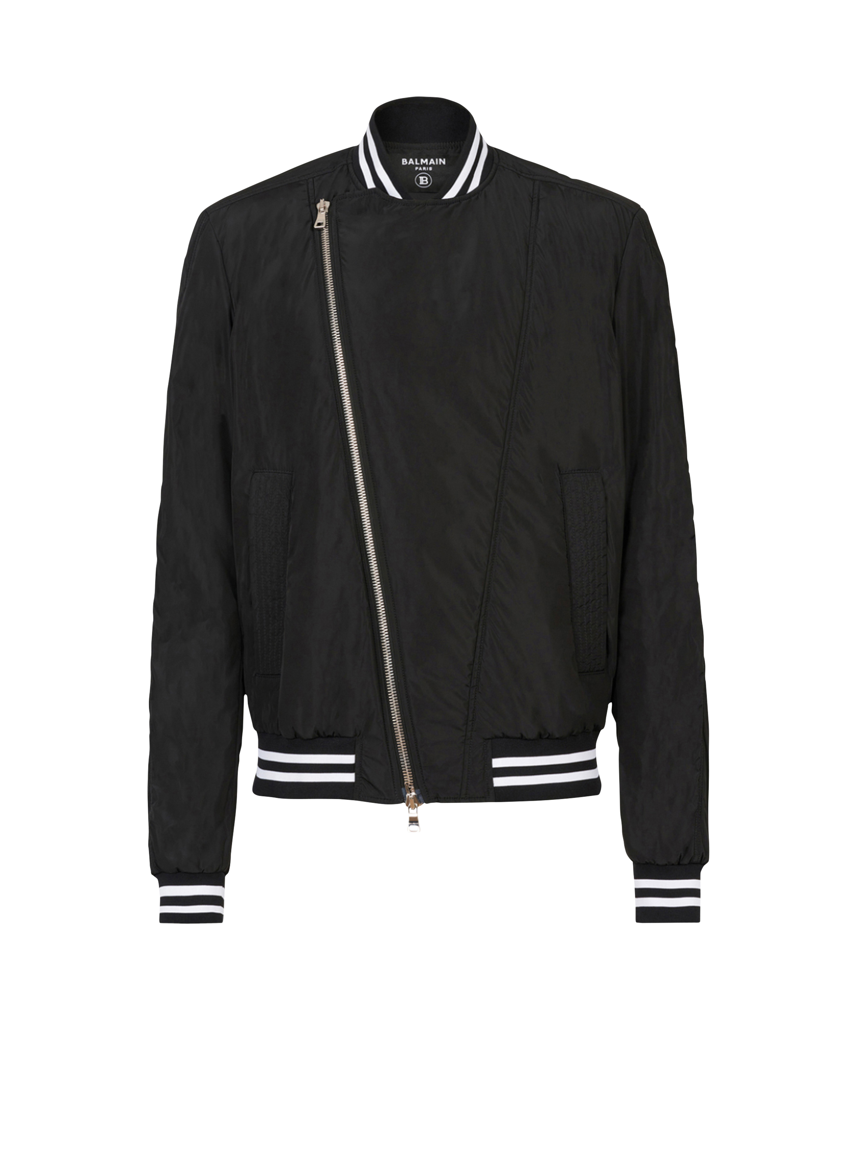 Nylon bomber jacket, black
