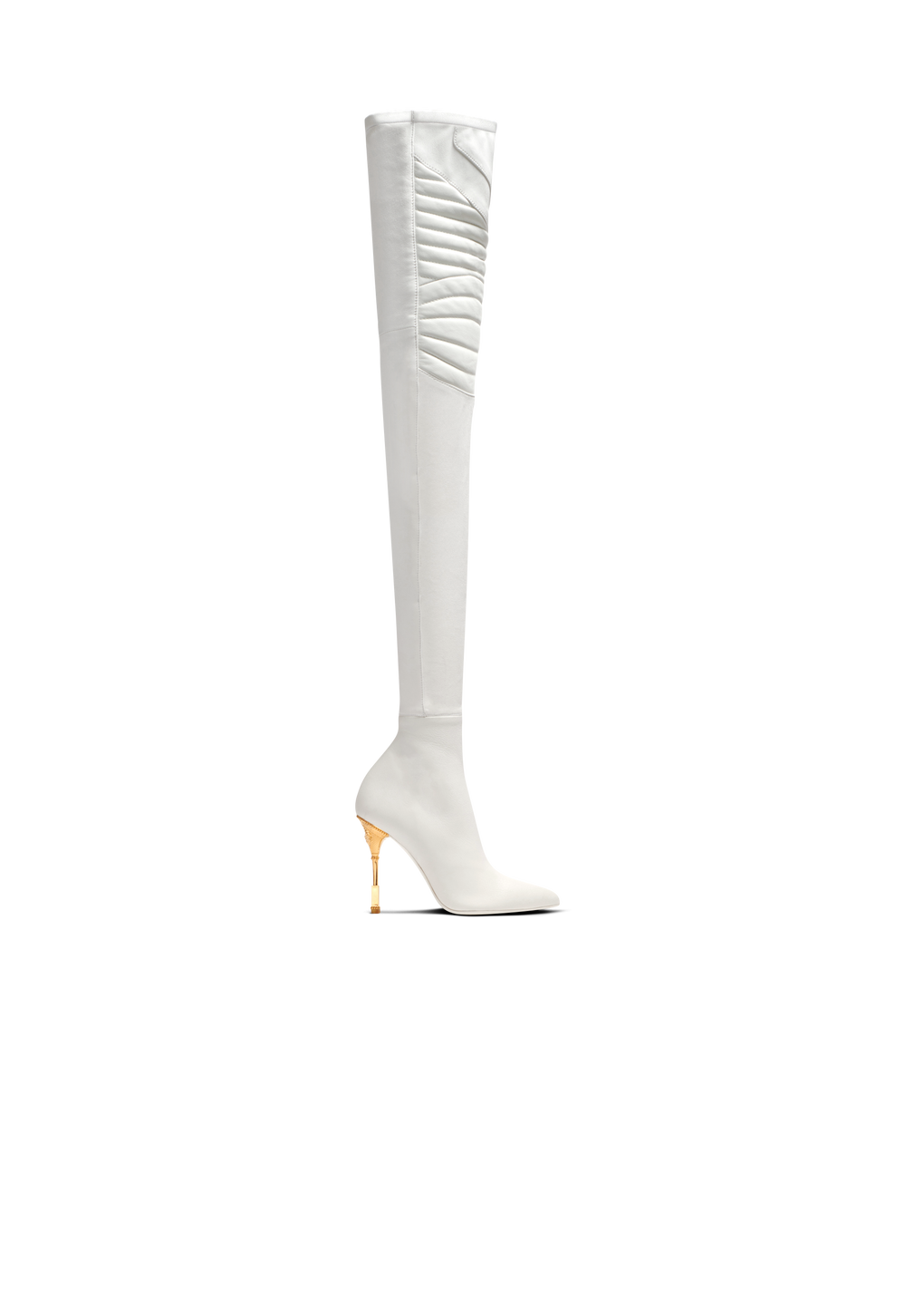 Moneta leather thigh-high boots, white, hi-res